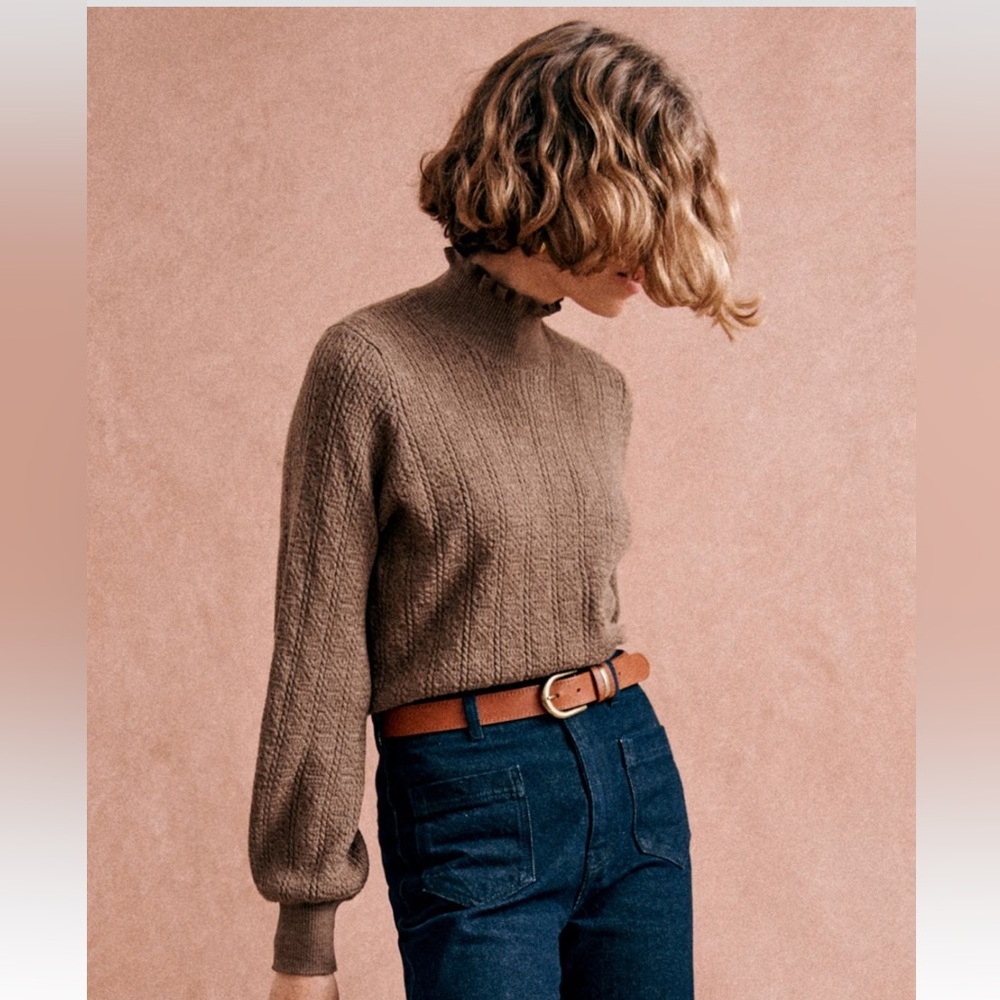 Sezane Rosalia Jumper Moka - Size XXS